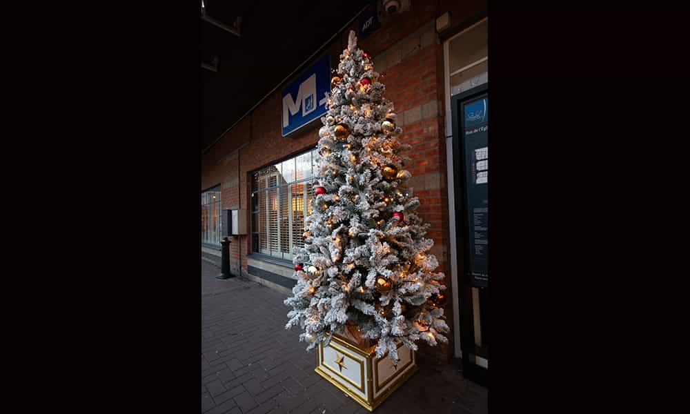 Sapin illuminé décoration galerie commercante noel