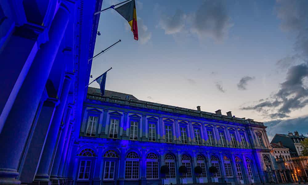 Illumination batiment palais dEgmont événement