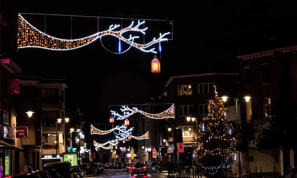 Traversées de rue lumineuses rues Bruxelles illuminations