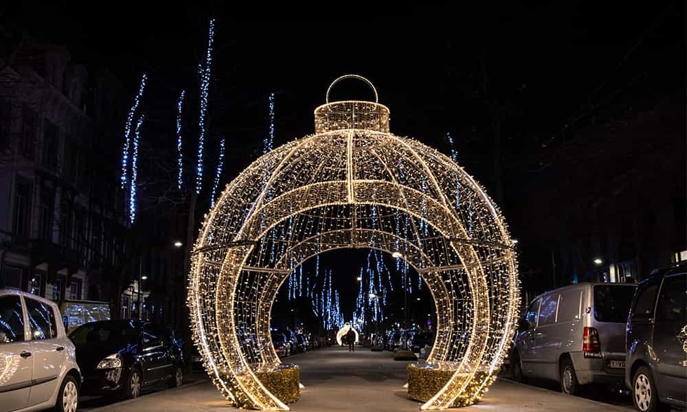 Structure 3D décorations lumineuses boules de Noel