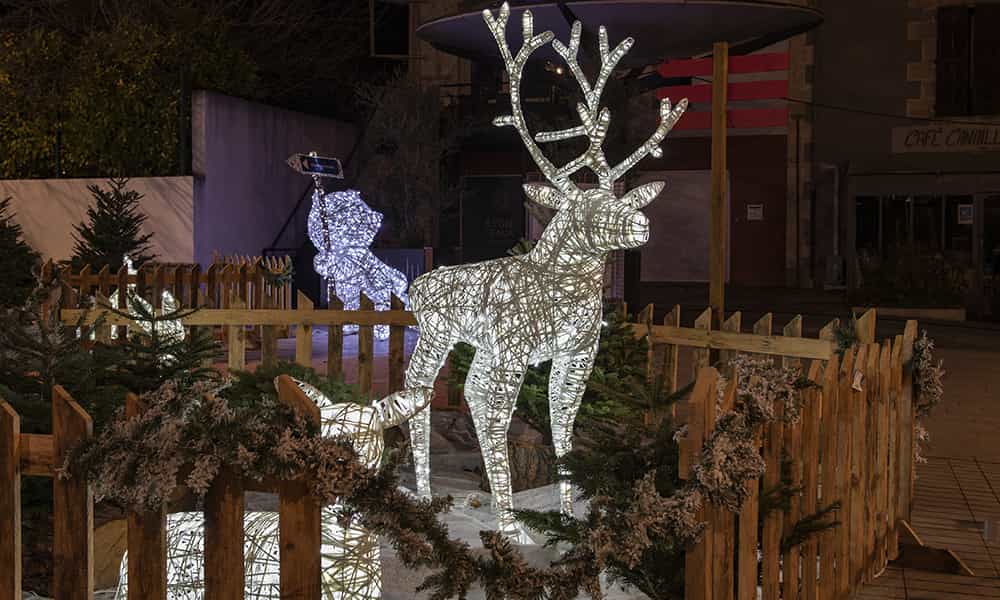 Décoration lumineuse rennes père Noël