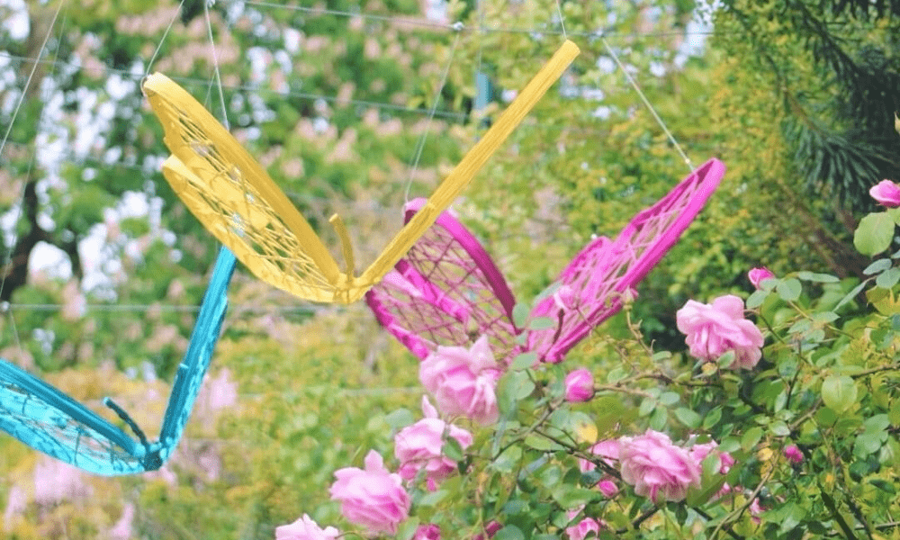 Décorations papillons 3D en fibre minérale colorés