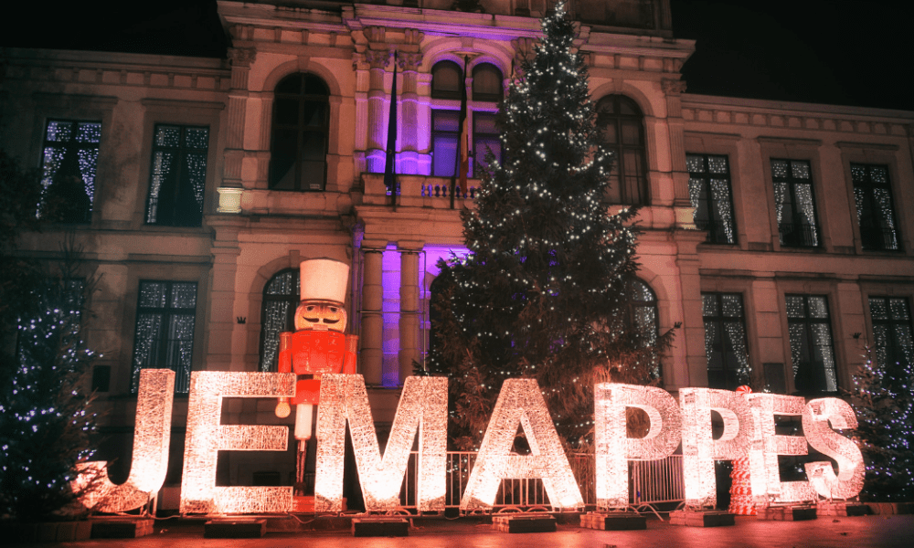 Lettres XXL villes et communes avec projecteurs Jemappes