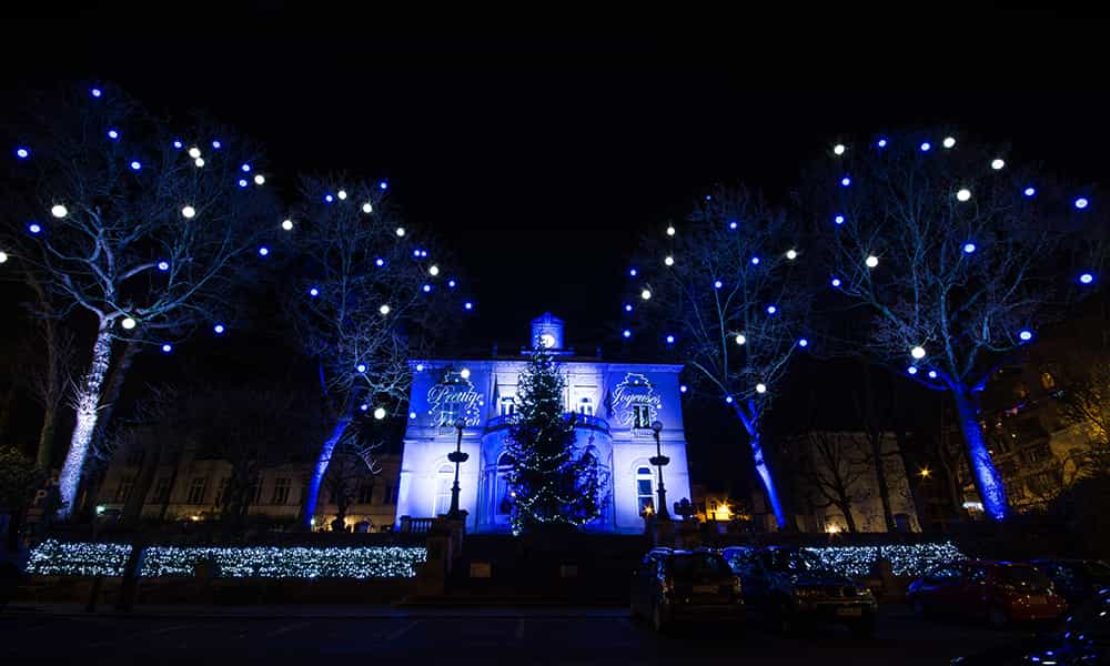 Illumination de noel arbres maison communale Ixelles