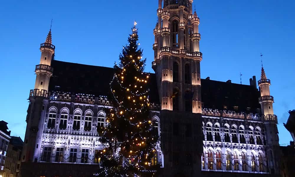 Illumination de noel sapin grand place Bruxelles