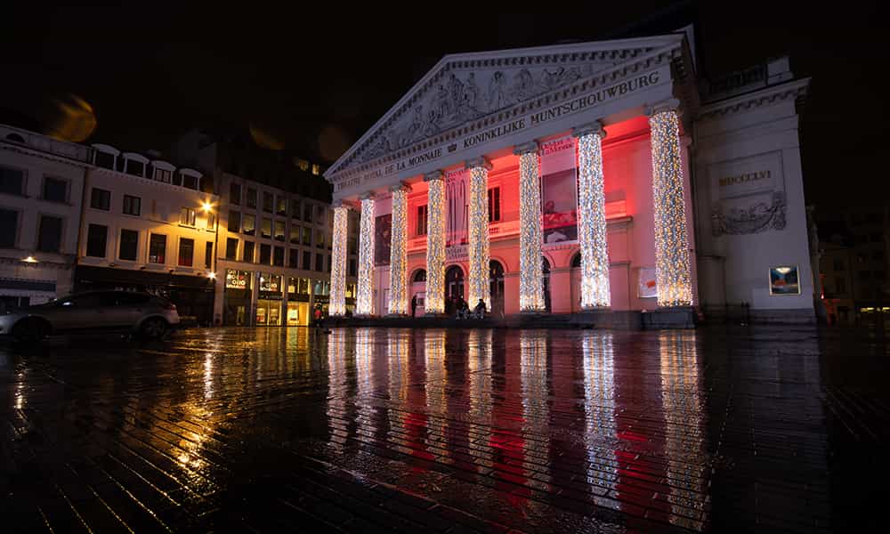 Illuminations mise en lumière place Monnaie Bruxelles