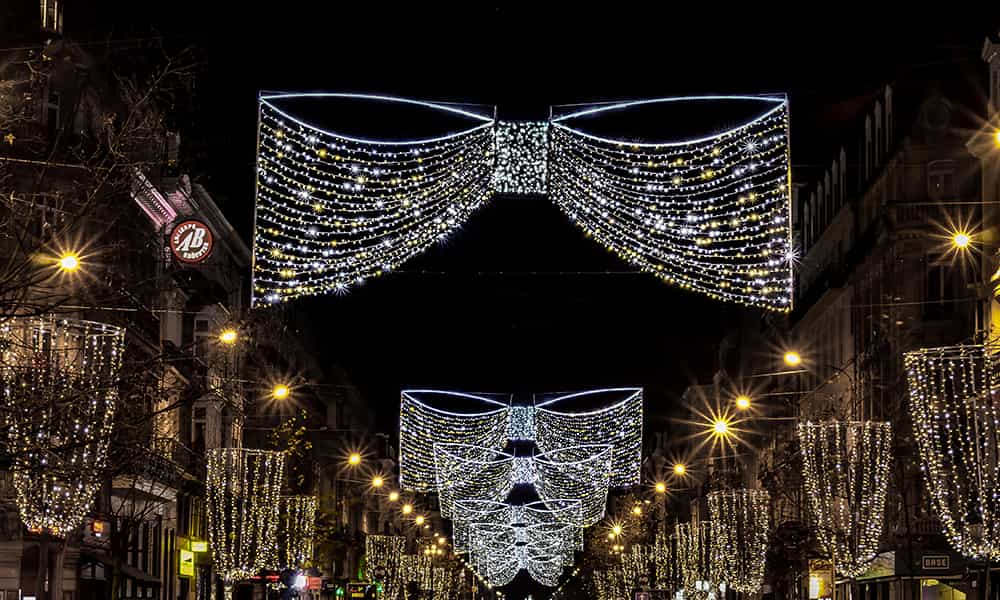Traverses de rue décorations lumineuses Bruxelles